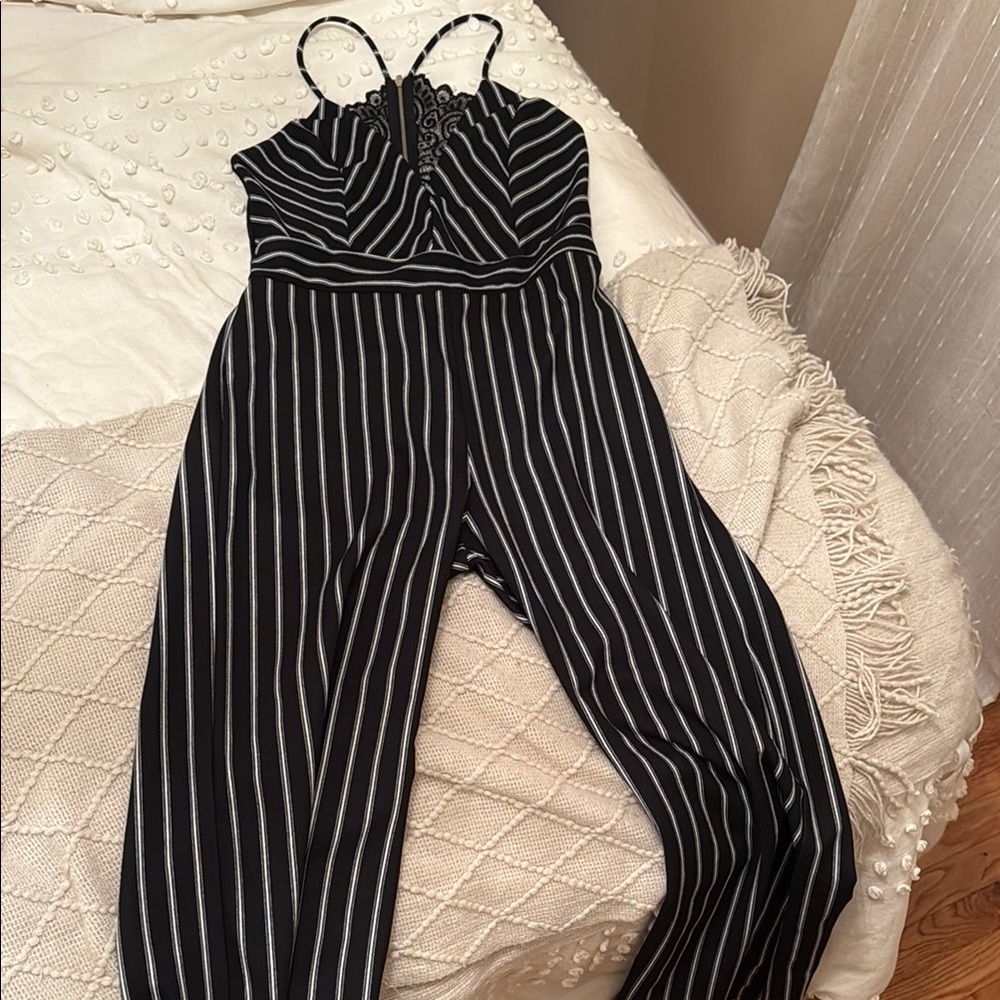 Striped Black Jumpsuit